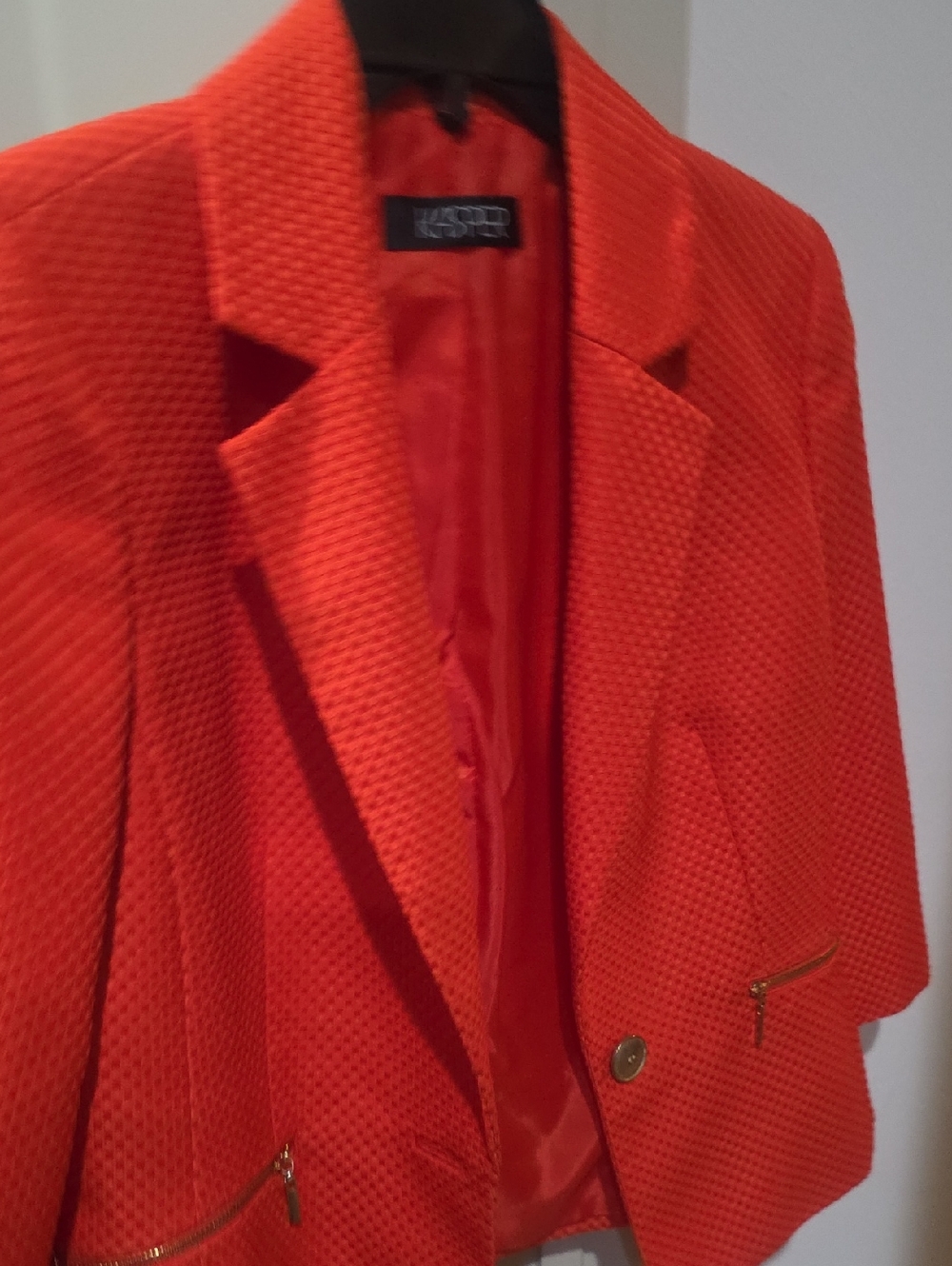 Kasper Orange Textured Blazer Jacket